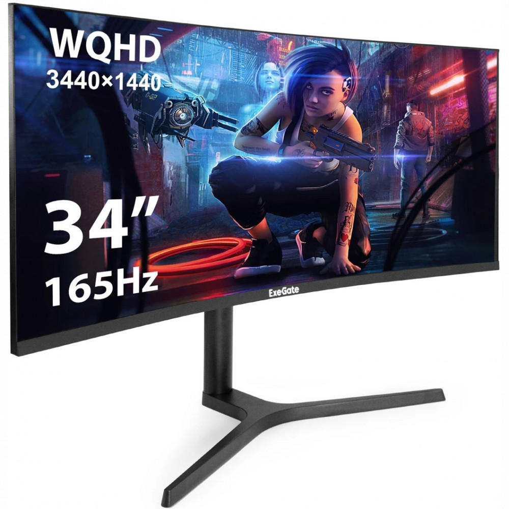 Монитор ExeGate Combat EC3407TA EX299467RUS 34 ", VA, Ultra-Wide QHD 3440x1440 (21:9), 165 Гц - миниатюра 2