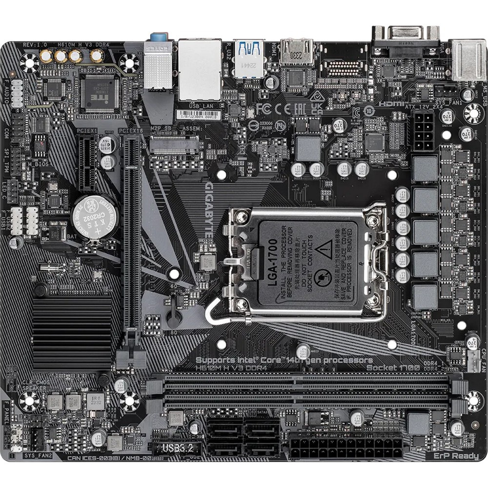 Материнская плата Gigabyte H610M H V3 DDR4 Micro-ATX, LGA 1700 - миниатюра 3