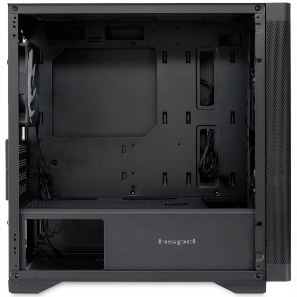 Корпус HSPD M320-TGBK-ARGB Black Mini-Tower - миниатюра 4