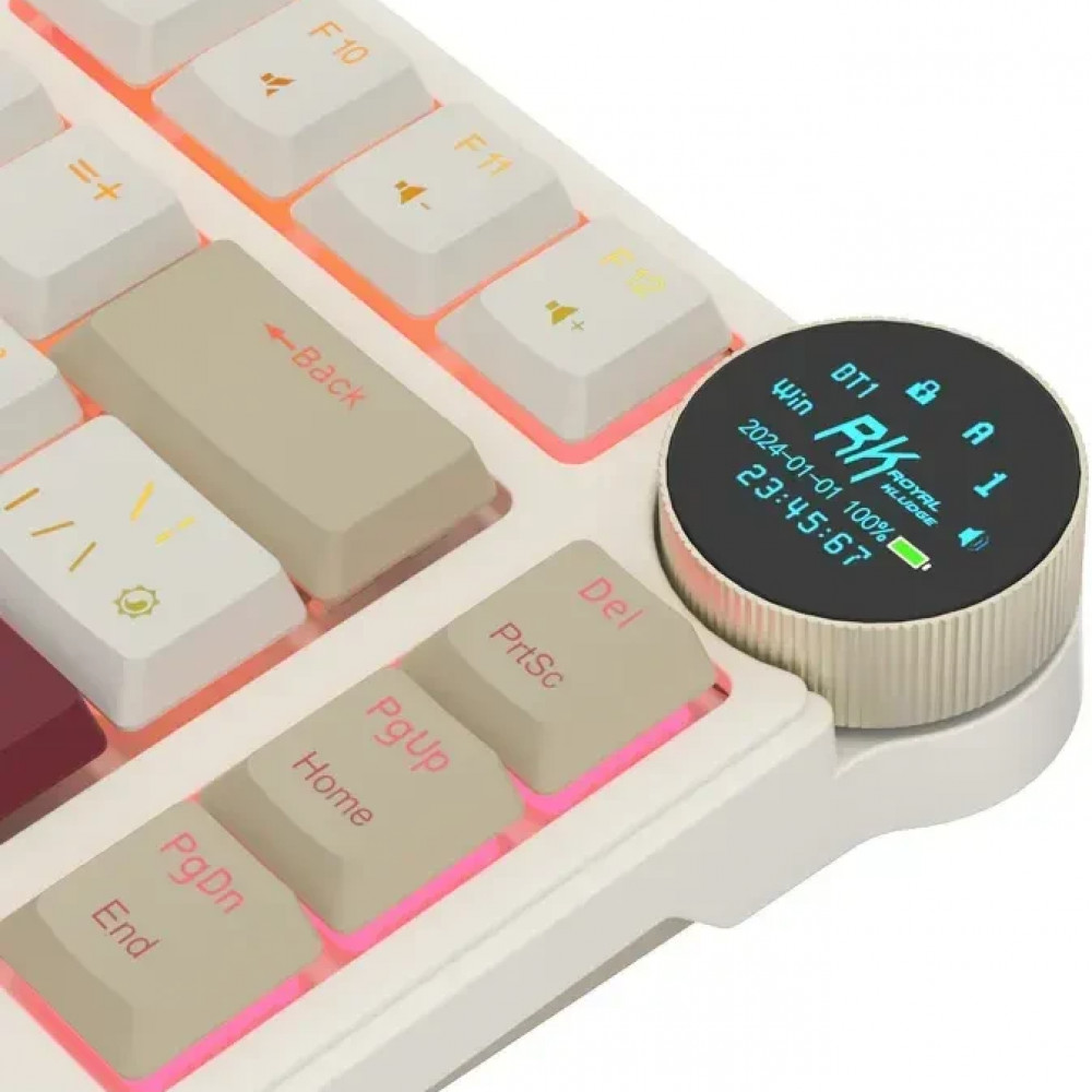 Клавиатура Royal Kludge N80 Rosy Clouds (Brown Switch) 6977576550687 Беспроводная, Bluetooth - миниатюра 6