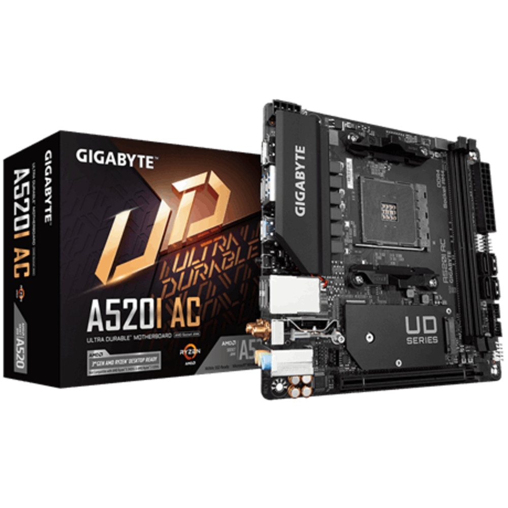 Материнская плата Gigabyte A520I AC Mini-ITX, AMD AM4 - миниатюра 3