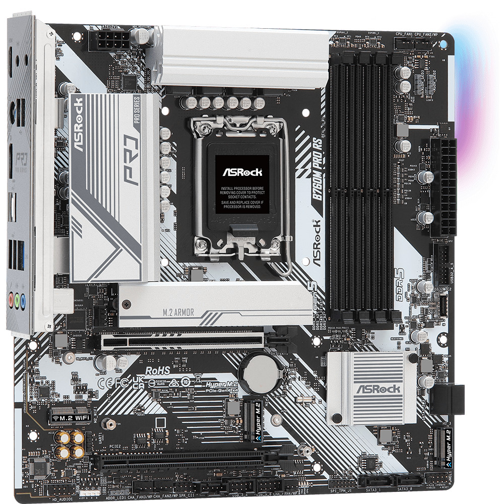 Материнская плата ASRock B760M PRO RS Micro-ATX, LGA 1700 — фото товара