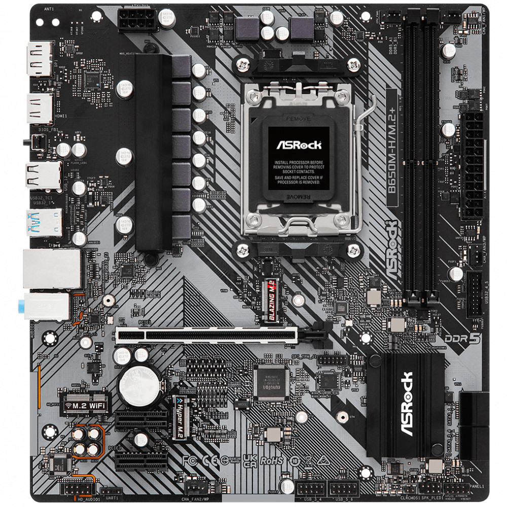 Материнская плата ASRock B650M-H/M.2+ Micro-ATX, AMD AM5 - миниатюра 6