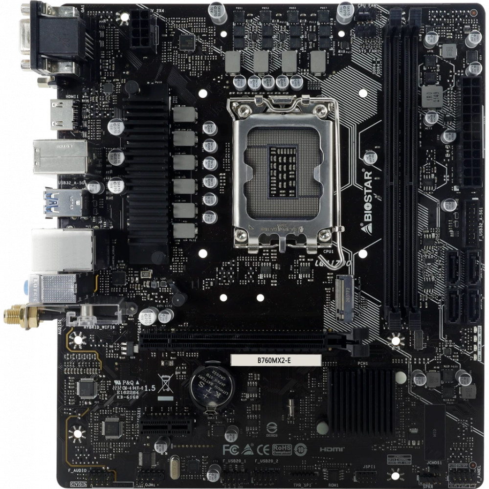 Материнская плата BIOSTAR B760MX2-E Micro-ATX, LGA 1700 — фото товара
