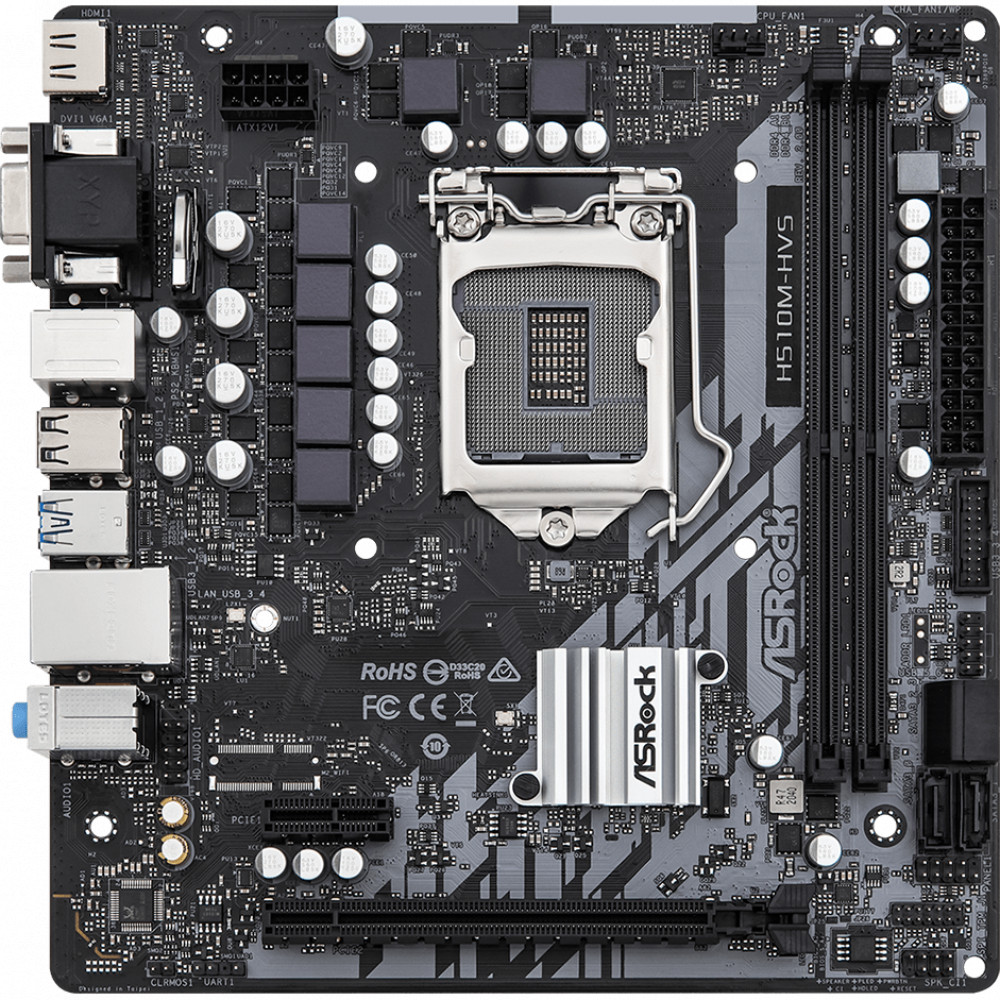 Материнская плата ASRock H510M-HVS R2.0 Micro-ATX, LGA 1200 - миниатюра 2