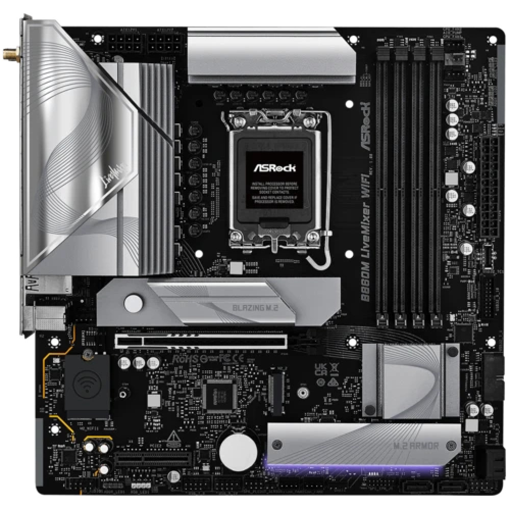 Материнская плата ASRock B860M LiveMixer WiFi B860M LIVEMIXER WIFI Micro-ATX, LGA 1851 — фото товара