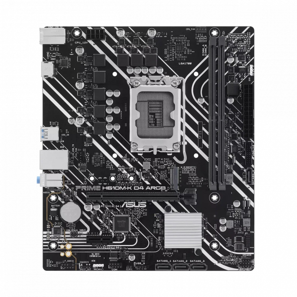 Материнская плата Asus PRIME H610M-K D4 ARGB Micro-ATX, LGA 1700 — фото товара