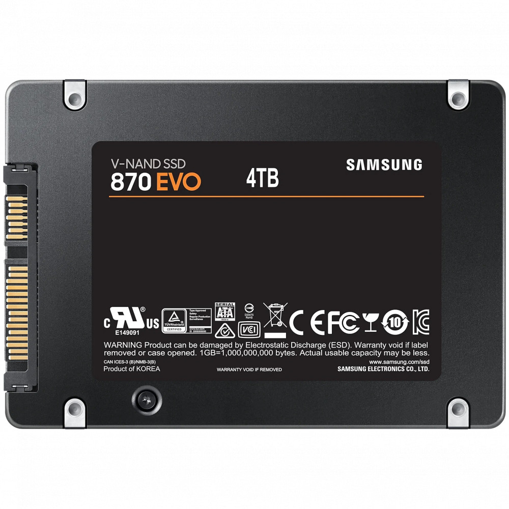 Жесткий диск Samsung 870 EVO MZ-77E4T0B/EU SSD (твердотельные), 4 ТБ, 2.5 дюйма, SATA - миниатюра 2