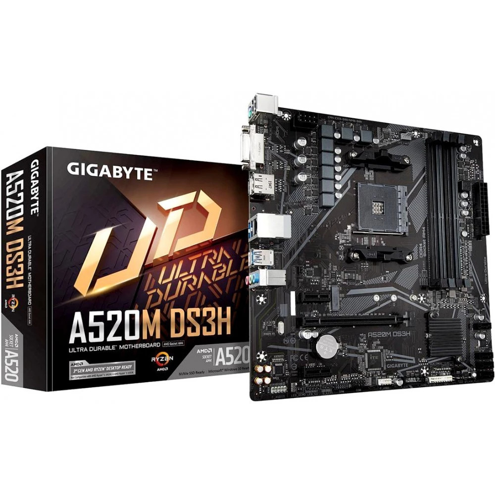 Материнская плата Gigabyte A520M DS3H AC Micro-ATX, AMD AM4 — фото товара