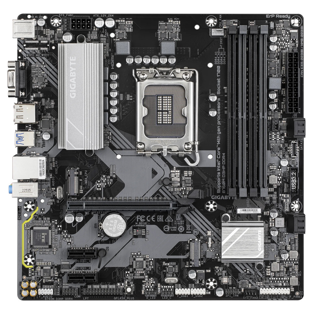Материнская плата Gigabyte B760M D3HP DDR4 Micro-ATX, LGA 1700 — фото товара