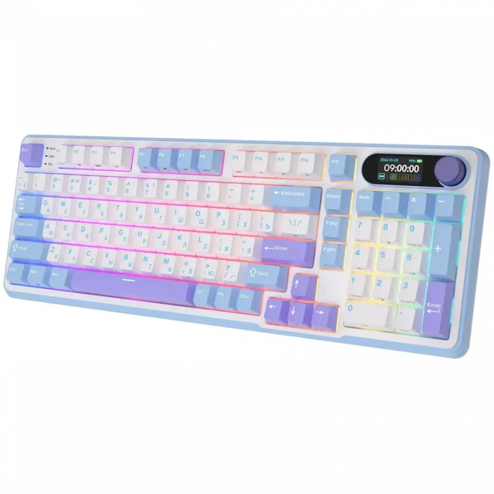 Клавиатура Royal Kludge RK-S98 Taro Milk (Cream Switch) 6977576550632 Беспроводная, Bluetooth - миниатюра 6