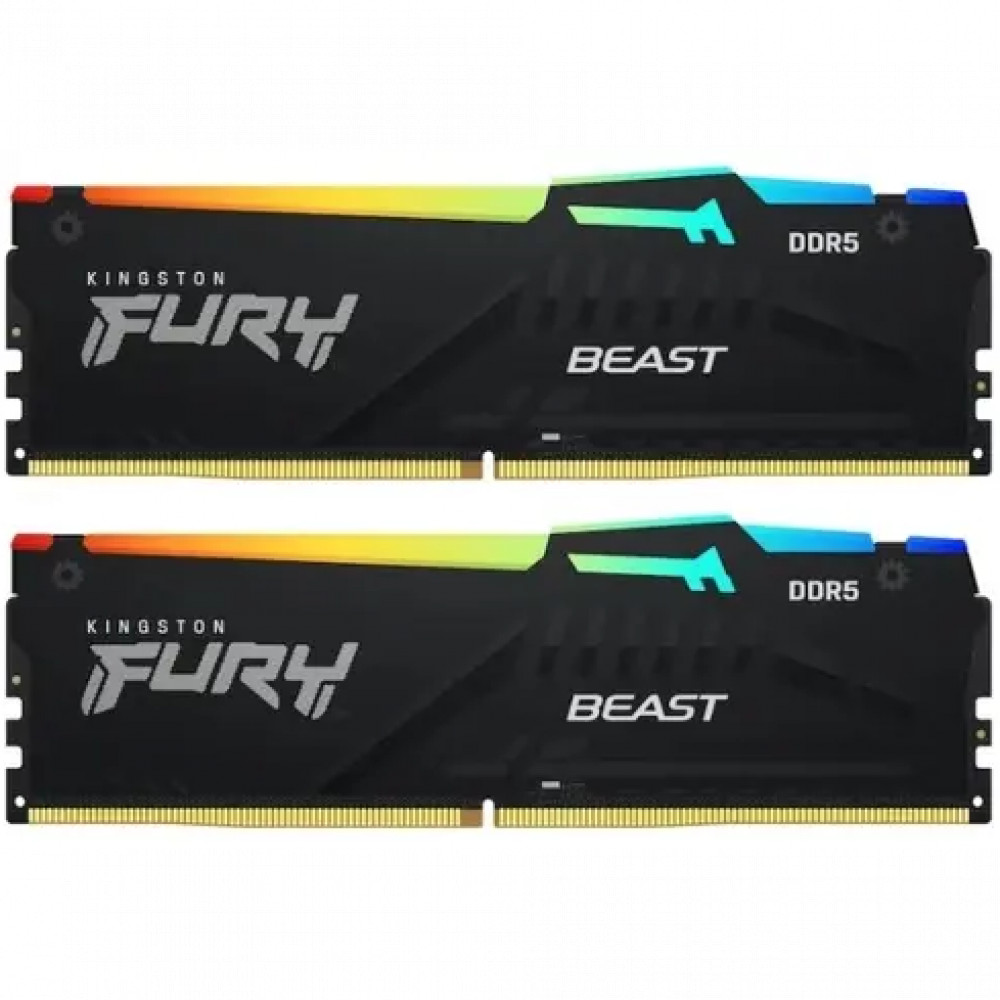 ОЗУ Kingston Fury Beast RGB KF560C36BBEAK2-64 DIMM, DDR5, 64 Гб (2 х 32 Гб), 6000 МГц — фото товара