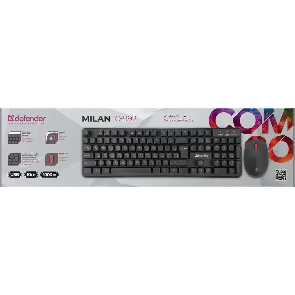 Клавиатура + мышь Defender Milan C-992 45992 - миниатюра 4
