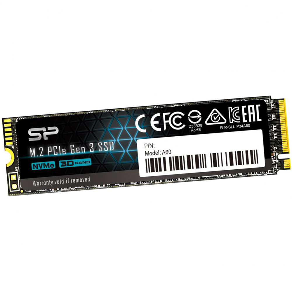 Жесткий диск Silicon Power A60 SP512GBP34A60M28 SSD (твердотельные), 512 ГБ, M.2, PCIe — фото товара