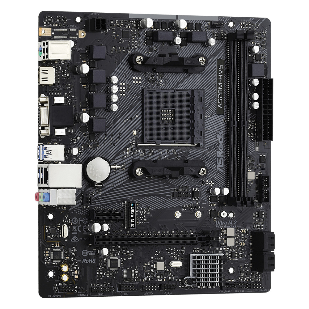 Материнская плата ASRock A520M-HVS A520M-HVS DDR4 Mini-ATX, AMD AM4 - миниатюра 3