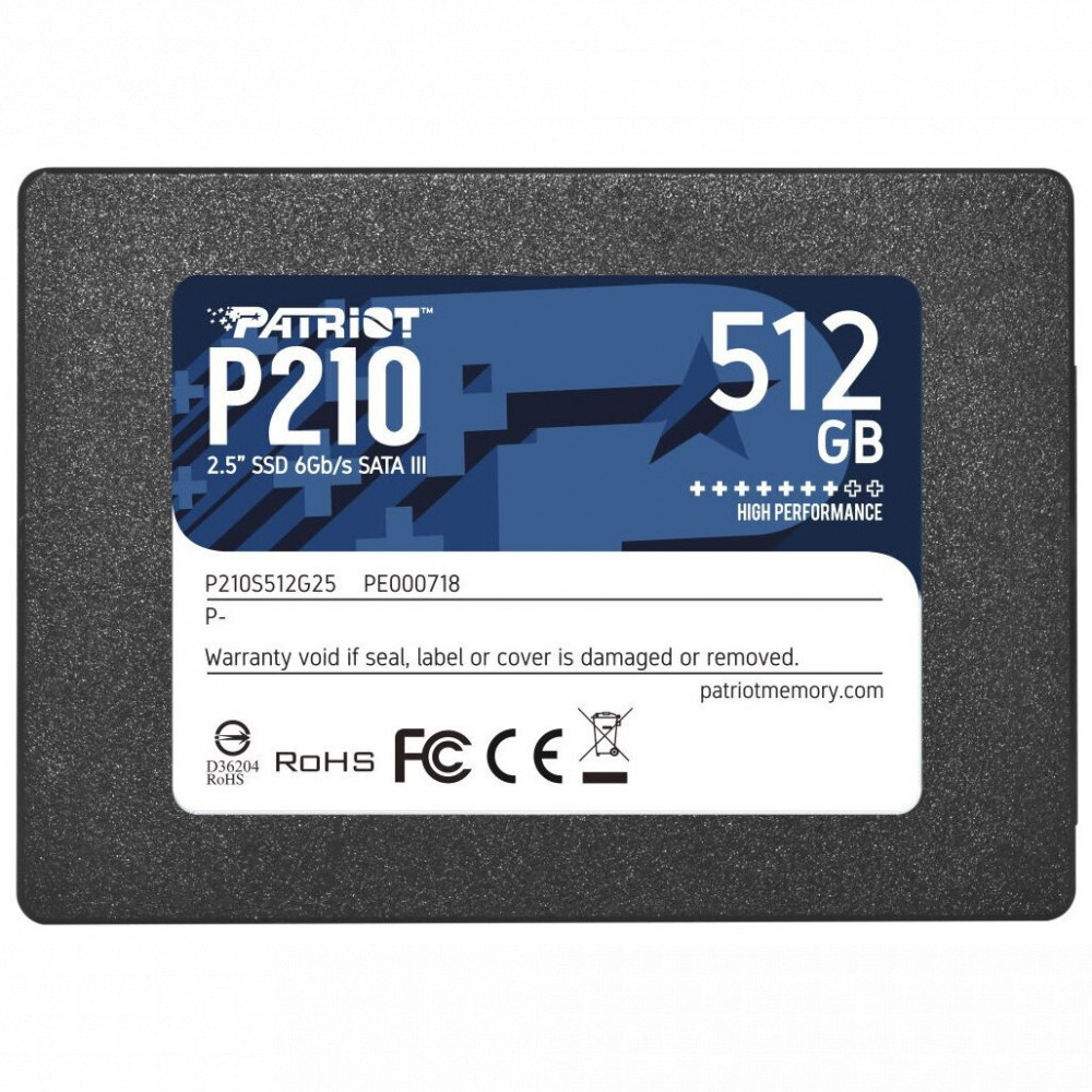 Жесткий диск Patriot P210 P210S512G25 SSD (твердотельные), 512 ГБ, 2.5 дюйма, SATA - миниатюра 2