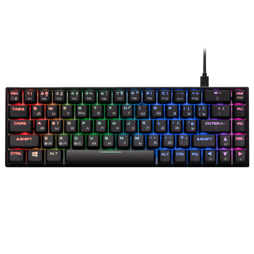 Клавиатура 2E GAMING KG380 RGB Black Ukr 2E-KG380UBK-BL Проводная, USB — фото товара
