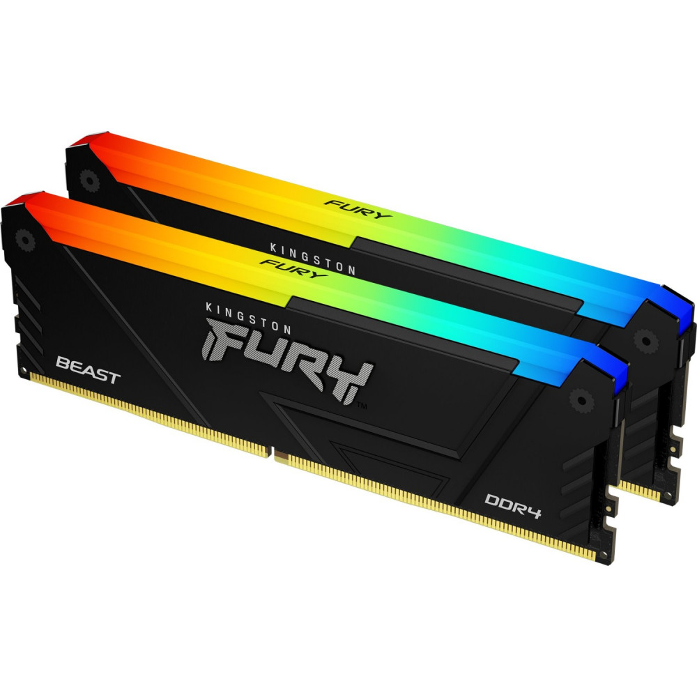 ОЗУ Kingston Fury Beast RGB KF436C18BB2AK2/64 DIMM, DDR4, 64 Гб (2 х 32 Гб), 3600 МГц - миниатюра 2