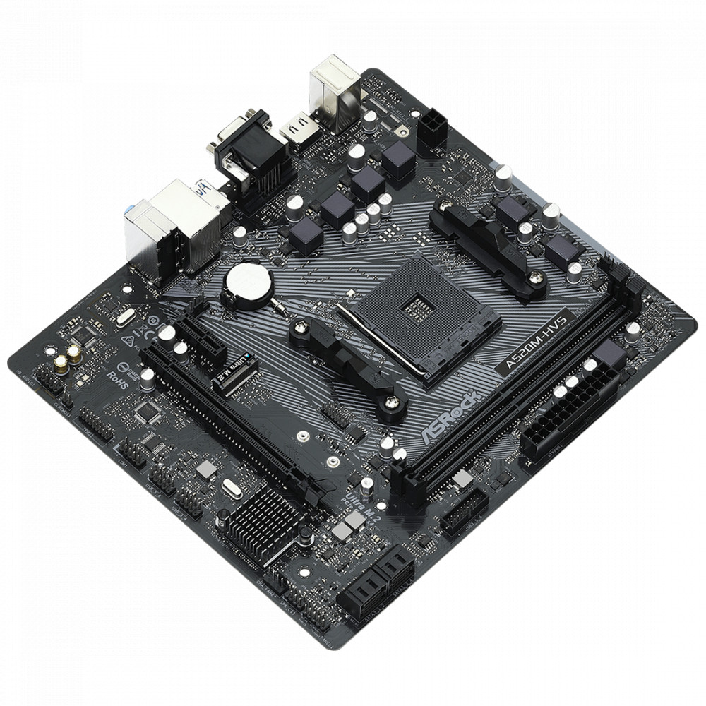 Материнская плата ASRock A520M-HVS A520M-HVS DDR4 Mini-ATX, AMD AM4 - миниатюра 2