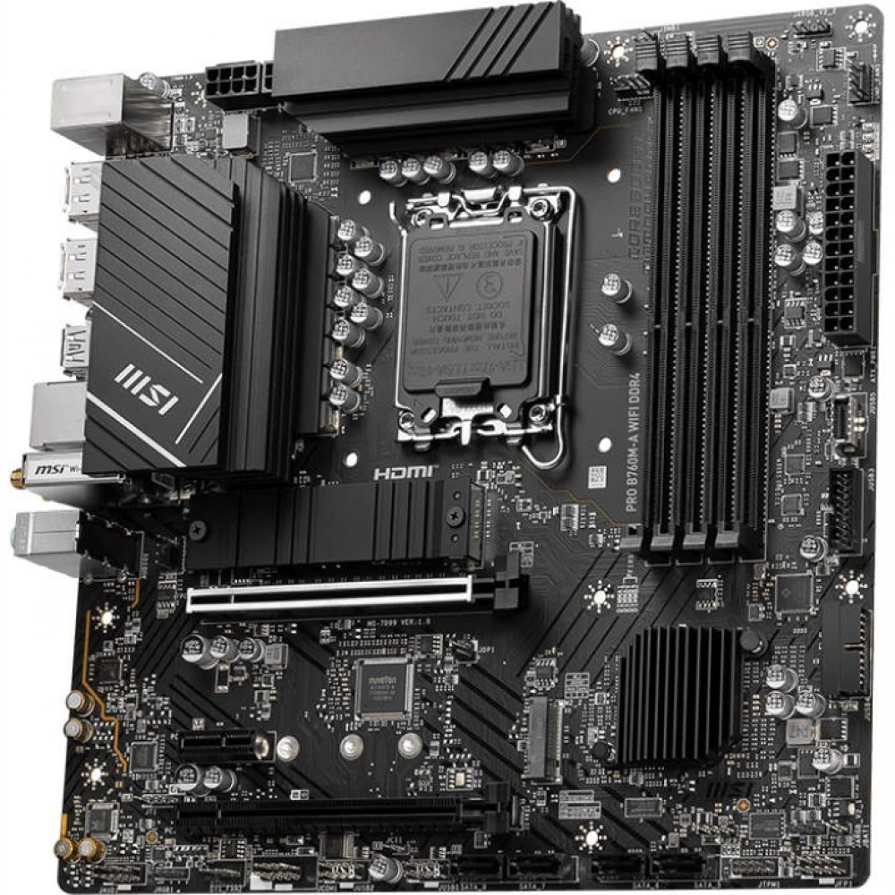Материнская плата MSI PRO B760M-A WIFI DDR4 Micro-ATX, LGA 1700 - миниатюра 3