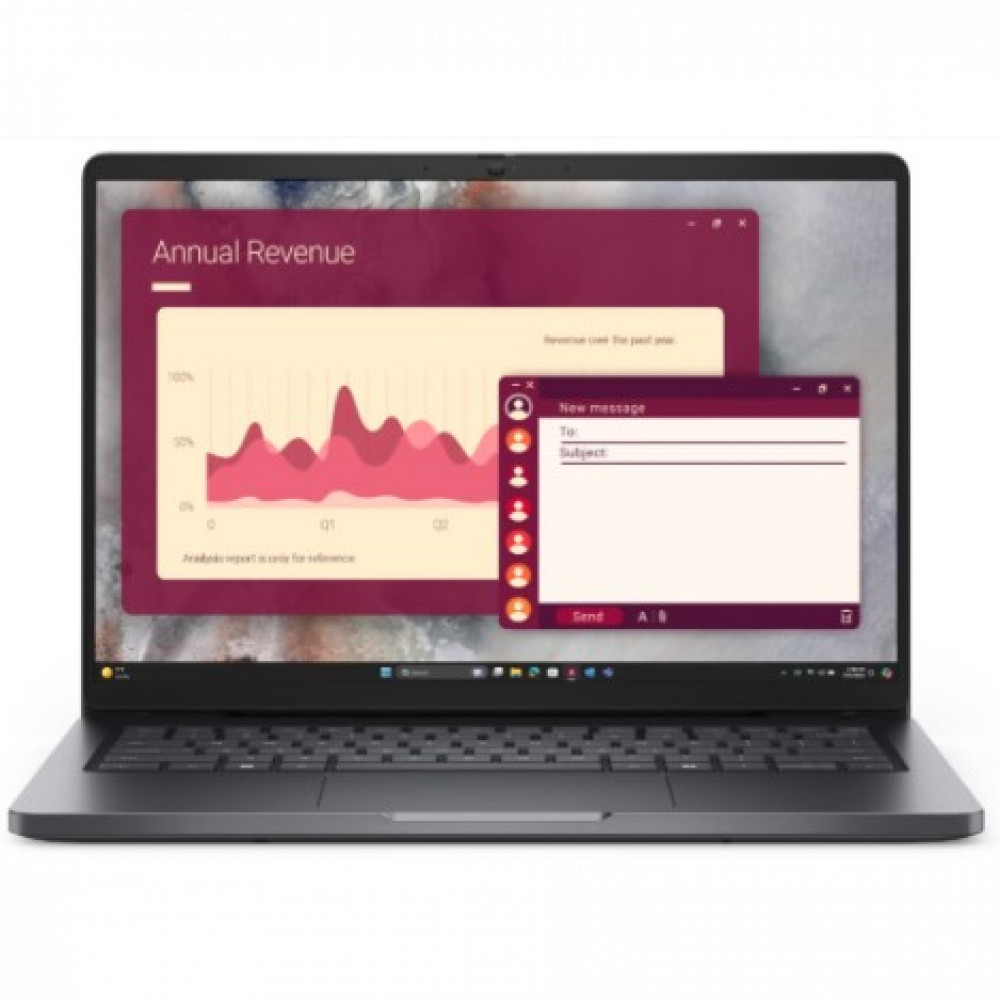 Ноутбук Dell 210-BRFT_1 14 ", WUXGA 1920x1200 (16:10), AMD, Ryzen AI 5 Pro, 16 Гб, 256 ГБ, Radeon 840M Graphics, Windows 11 Pro — фото товара