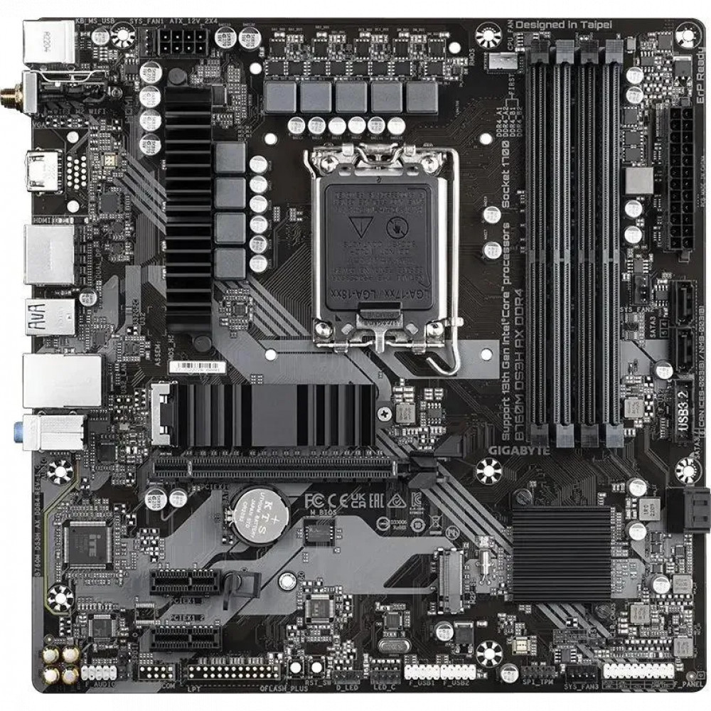 Материнская плата Gigabyte B760M DS3H AX DDR4 B760M DS3H AX DDR4 (REV 1.3) Mini-ATX, LGA 1700 - миниатюра 2