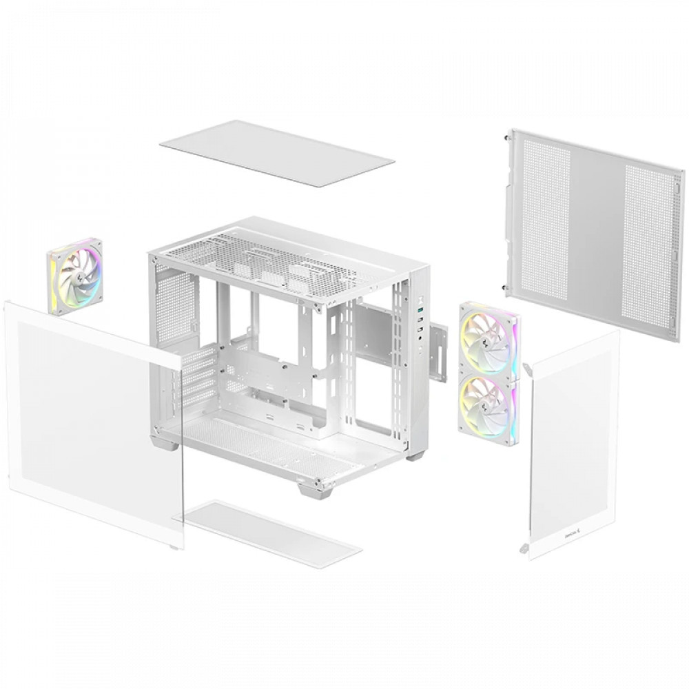 Корпус Deepcool CG330 3F White R-CG330-WHNGM3-G Mini-Tower - миниатюра 5