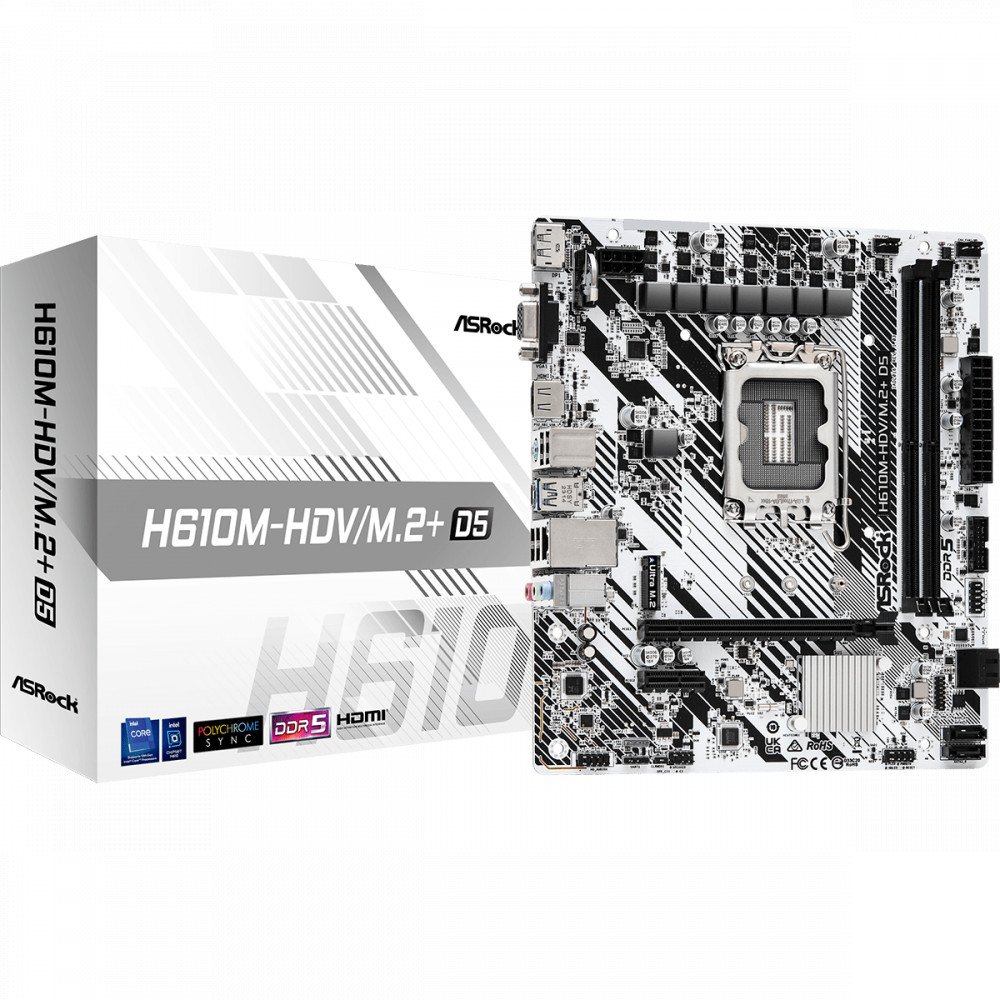 Материнская плата ASRock H610M-HDV/M.2+ D5 90-MXBM50-A0UAYZ Micro-ATX, LGA 1700 - миниатюра 5