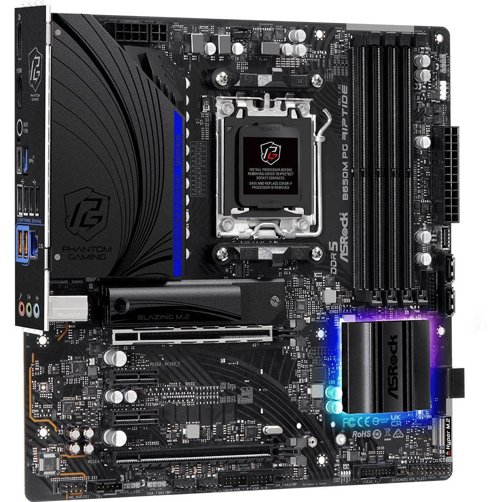 Материнская плата ASRock B650M PG Riptide 90-MXBJ90-A0UAYZ Micro-ATX, AMD AM5 — фото товара