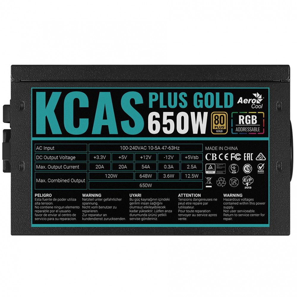 Блок питания Aerocool ATX 650W KCAS PLUS GOLD ACPG-KP65FEC.11 650 Вт - миниатюра 5