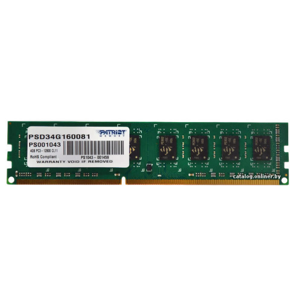ОЗУ Crucial 4GB PC12800 DDR3 PSD34G160081 DIMM, DDR3, 4 Гб, 1600 МГц — фото товара