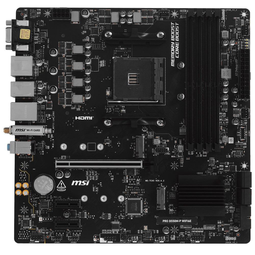 Материнская плата MSI PRO B550M-P WIFI6E Micro-ATX, AMD AM4 — фото товара
