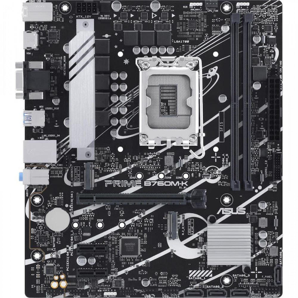 Материнская плата Asus PRIME B760M-K 90MB1FI0-M0EAY0 Micro-ATX, LGA 1700 - миниатюра 2