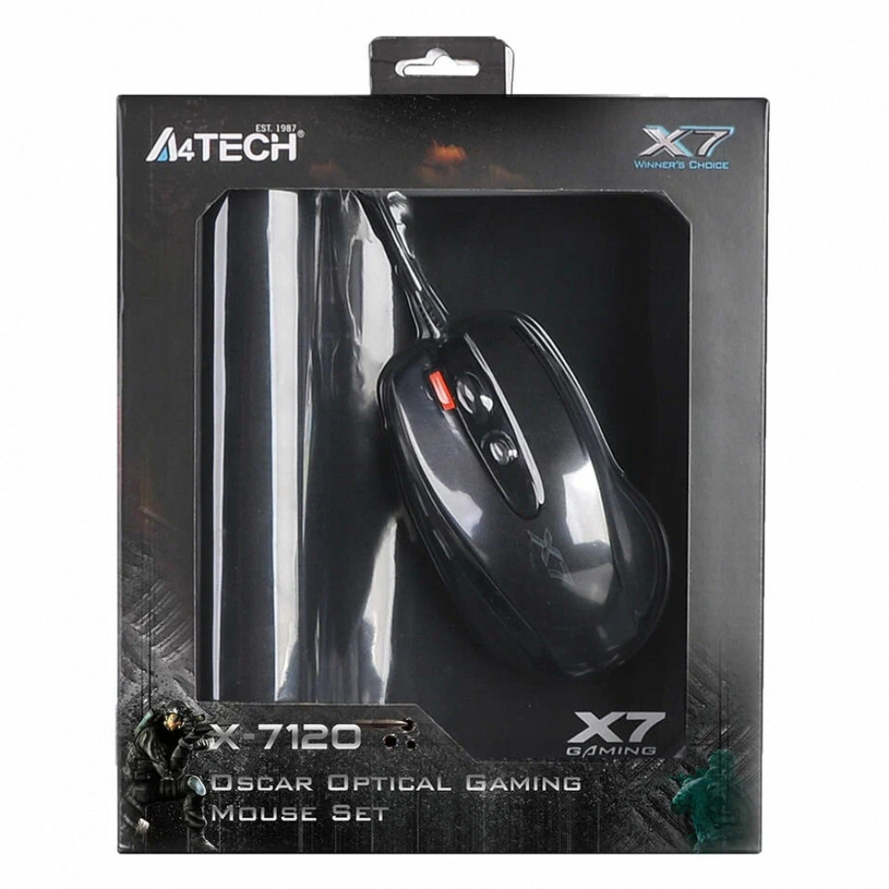 Мышь A4Tech X-7120 X-710BK+X7-200MP Игровые, Проводная — фото товара