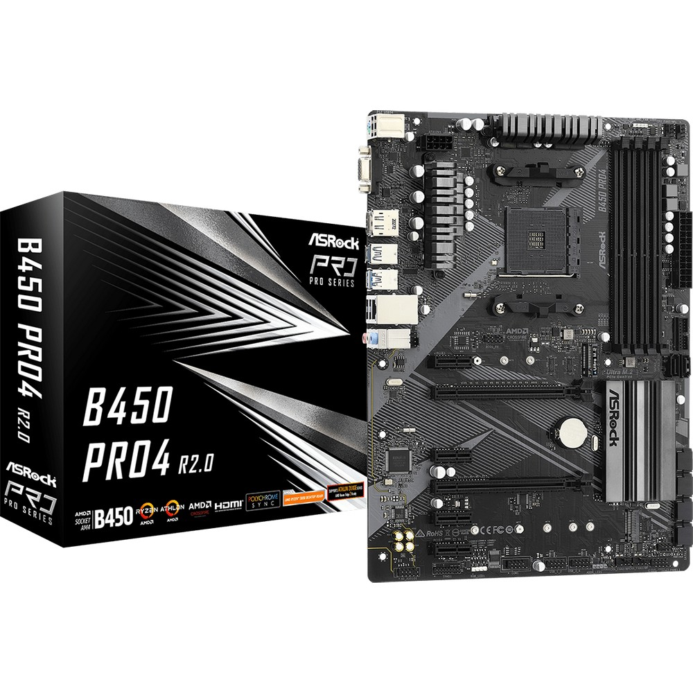 Материнская плата ASRock B450 PRO4 R2.0 ATX, AMD AM4 - миниатюра 5