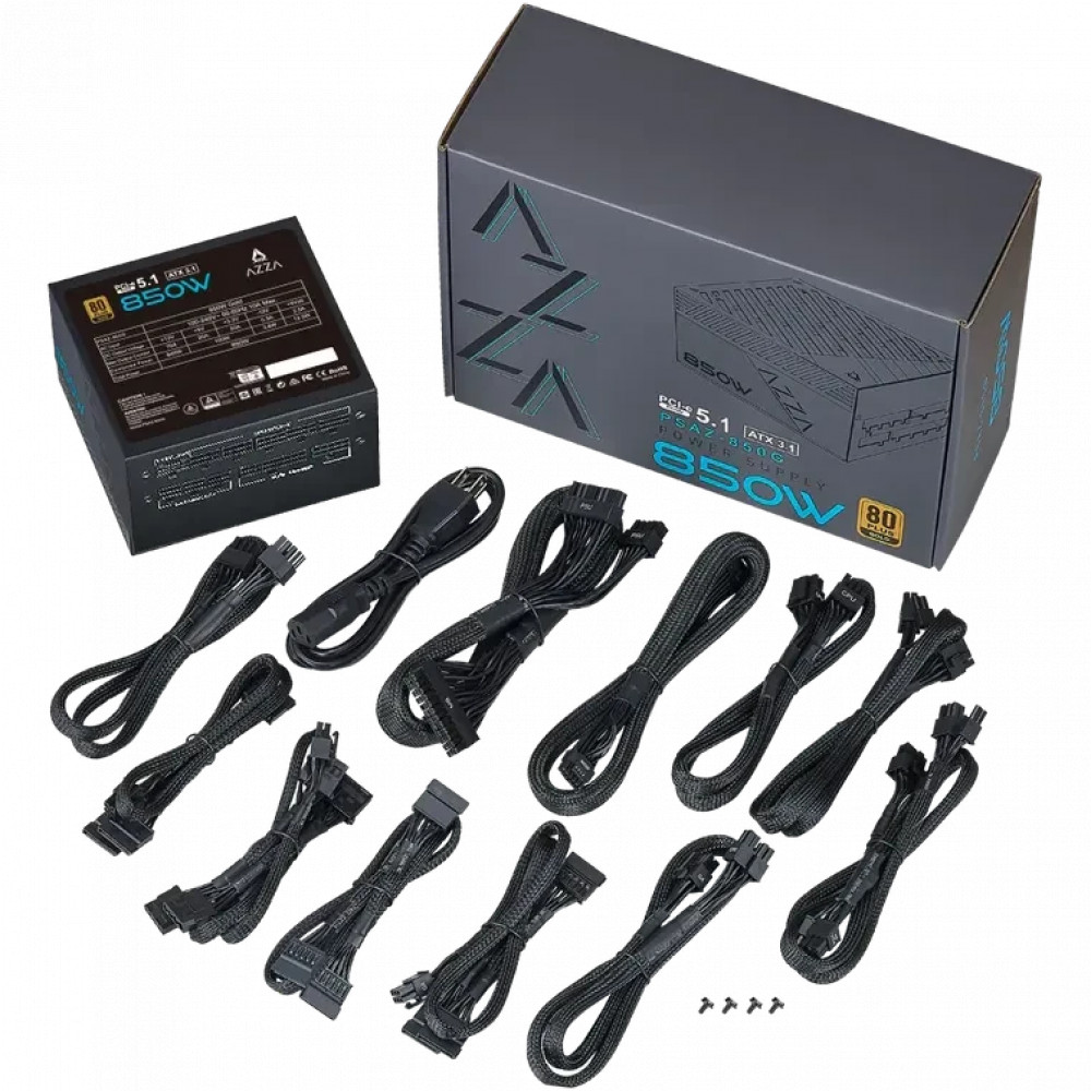 Блок питания AZZA PSAZ-850GM (ATX 3.1) 850 Вт - миниатюра 3