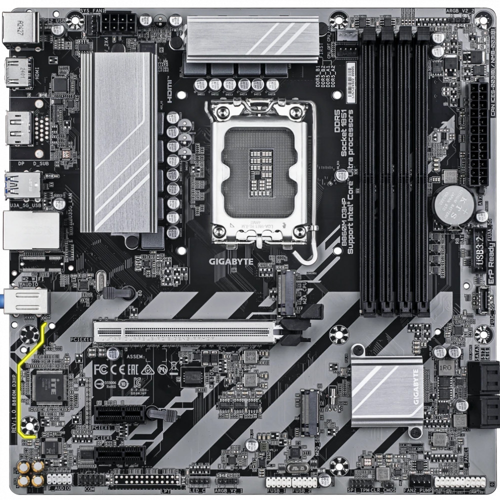Материнская плата Gigabyte B860M D3HP Micro-ATX, LGA 1851 - миниатюра 2