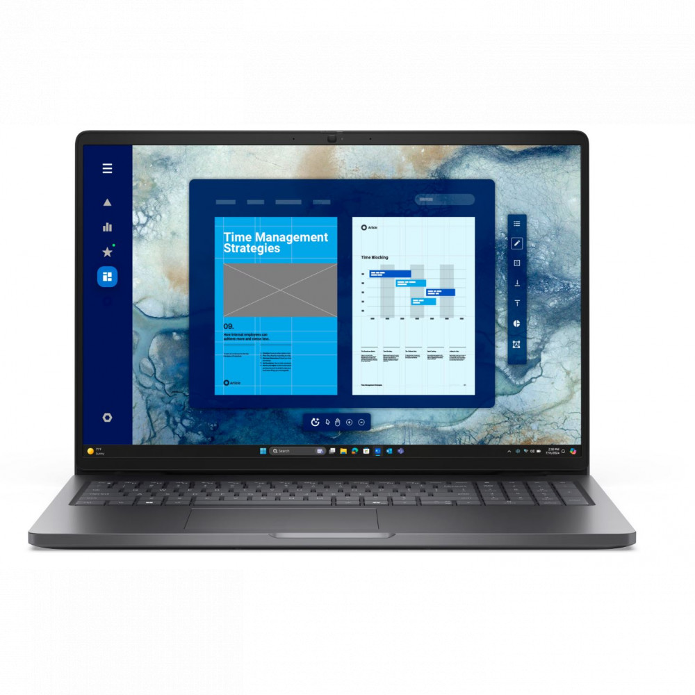 Ноутбук Dell Pro 16 PC16250 BTO109_PC16250_EMEA_210-BQHB 16 ", WUXGA 1920x1200 (16:10), Intel, Core Ultra 7, 16 Гб, 512 ГБ, Intel Graphics, Windows 11 Pro — фото товара