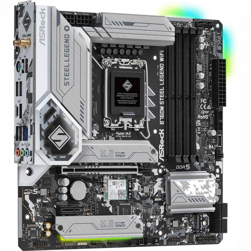 Материнская плата ASRock B760M STEEL LEGEND WIFI Micro-ATX, LGA 1700 — фото товара