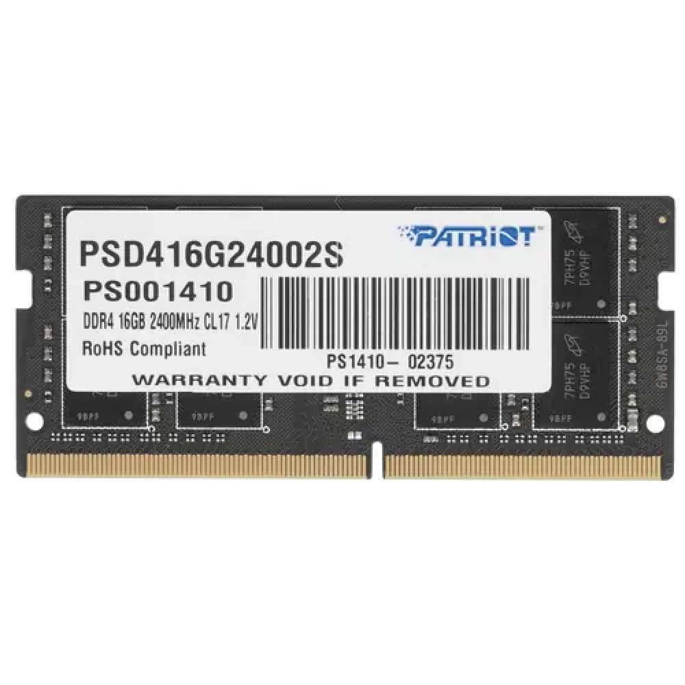 ОЗУ Patriot Signature PSD416G24002S SO-DIMM, DDR4, 16 Гб, 2400 МГц — фото товара