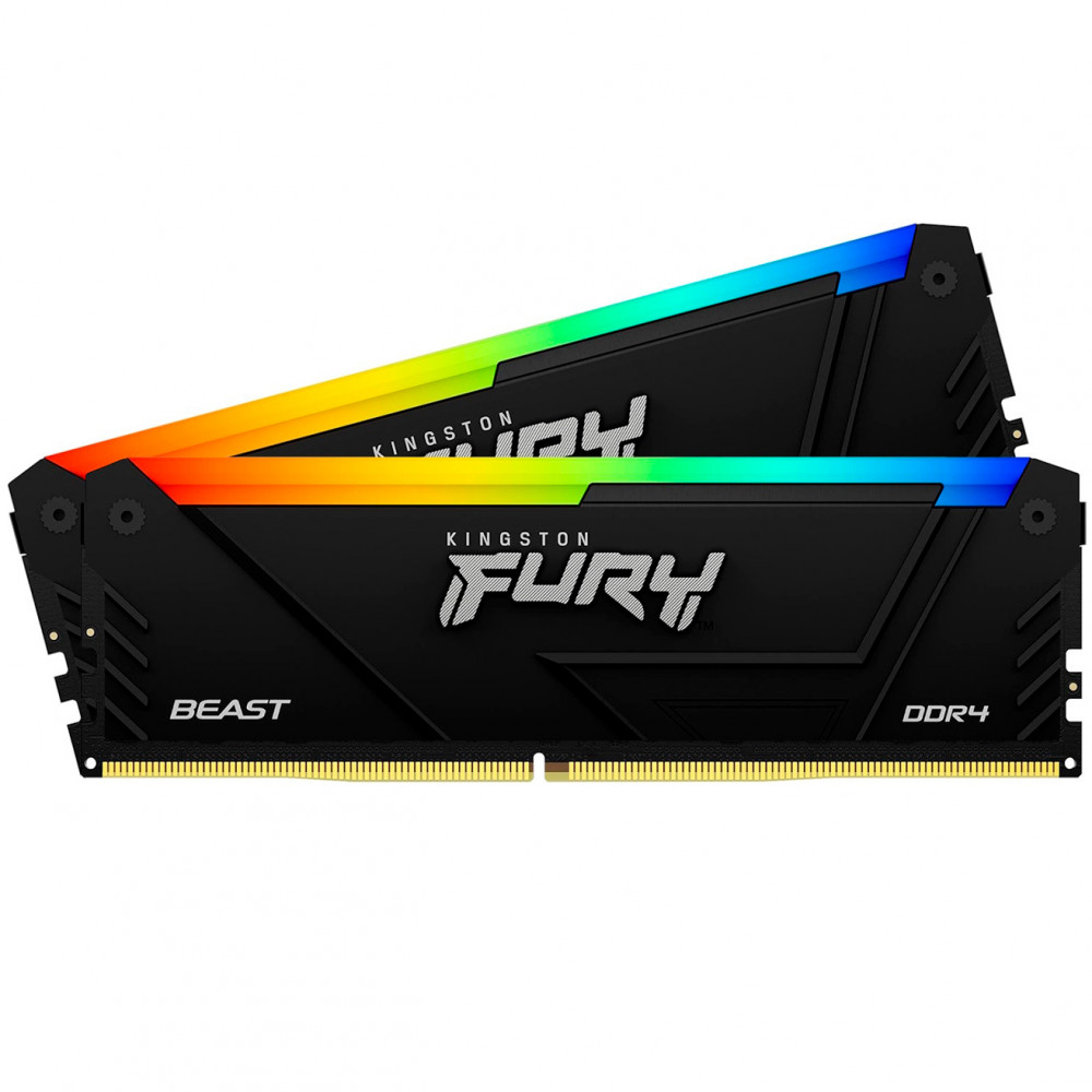 ОЗУ Kingston Fury Beast RGB KF436C17BB2AK2/16 DIMM, DDR4, 16 Гб, 3600 МГц - миниатюра 2