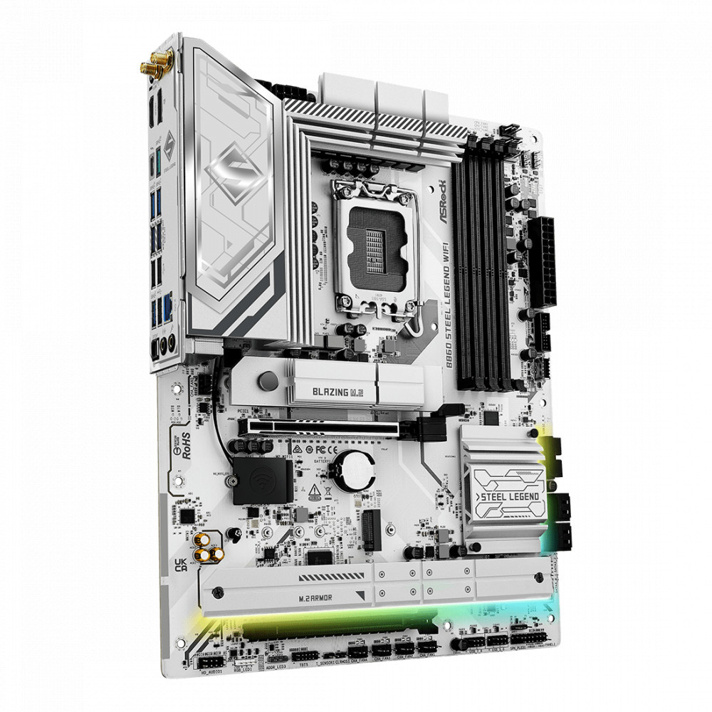 Материнская плата ASRock B860 STEEL LEGEND WIFI ATX, LGA 1851 - миниатюра 2