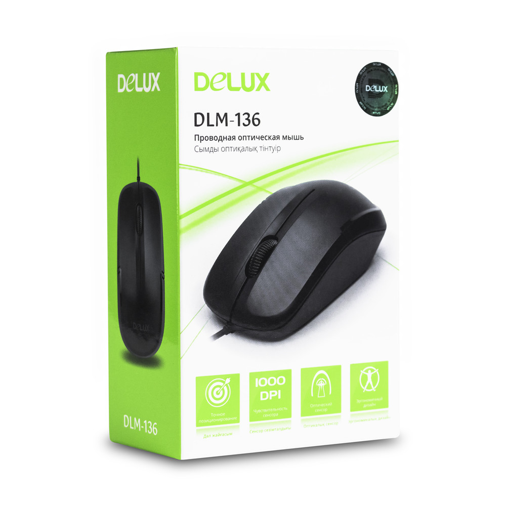 Мышь Deluxe DLM-136OUB Бюджетные, Проводная - миниатюра 3