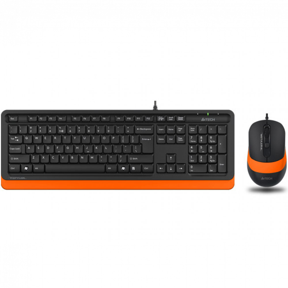 Клавиатура + мышь A4Tech Fstyler F1010 черный/оранжевый (ORANGE) F1010 ORANGE — фото товара