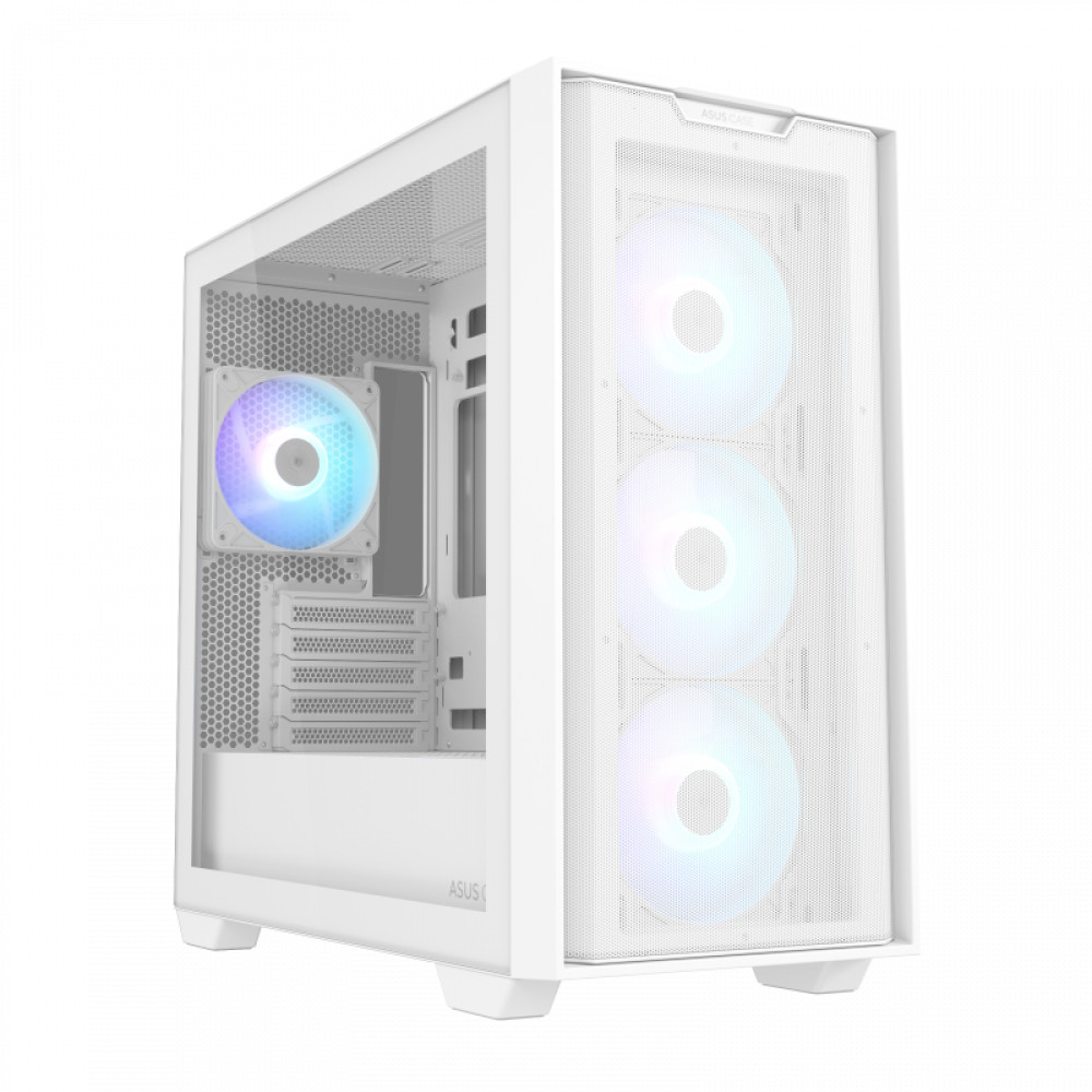 Корпус Asus A21 Plus TG ARGB White A21 PLUS TG ARGB WHITE Mini-Tower — фото товара