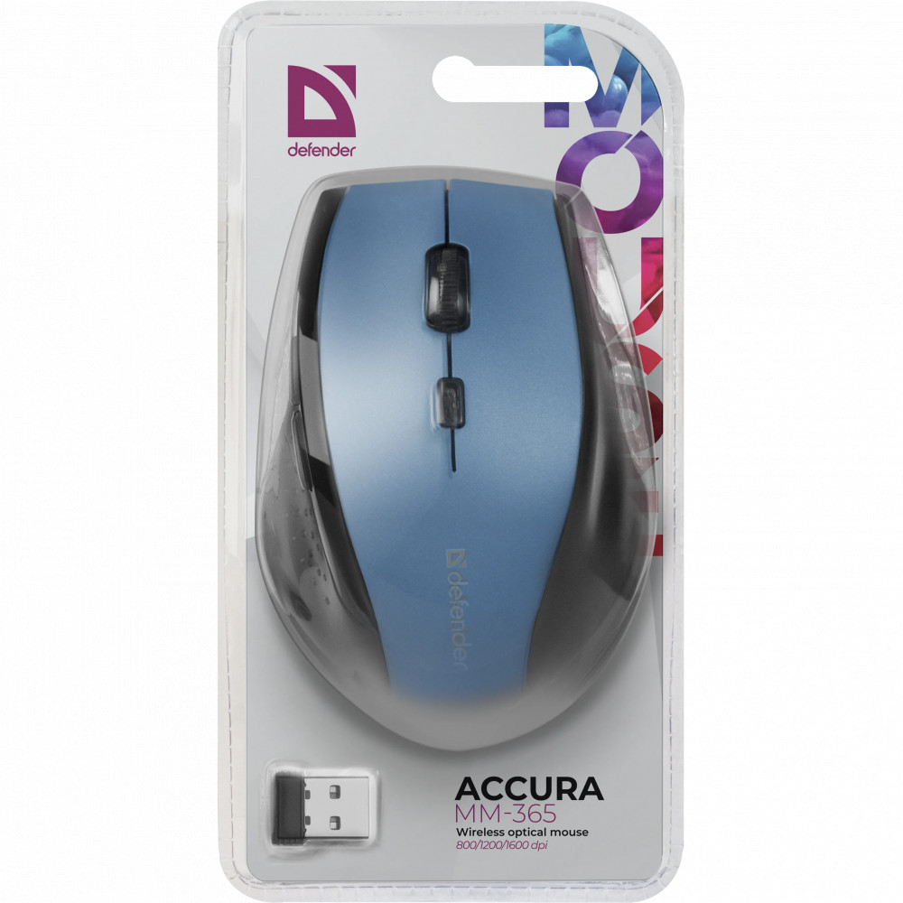 Мышь Defender ACCURA MM-365 52366 Бюджетные, Беспроводная - миниатюра 3