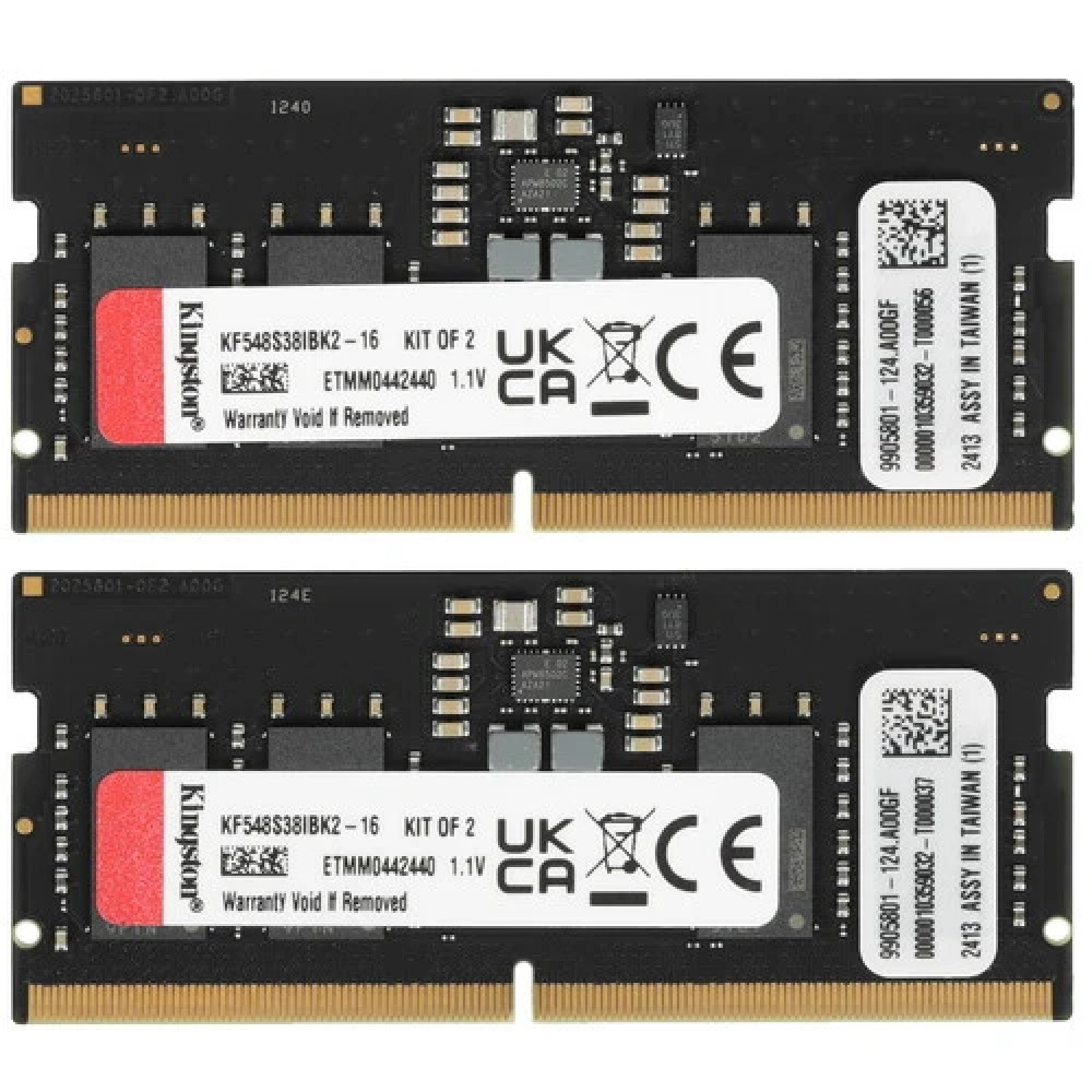 ОЗУ Kingston FURY Impact KF548S38IBK2-16 SO-DIMM, DDR5, 16 Гб (2 х 8 Гб), 4800 МГц - миниатюра 2