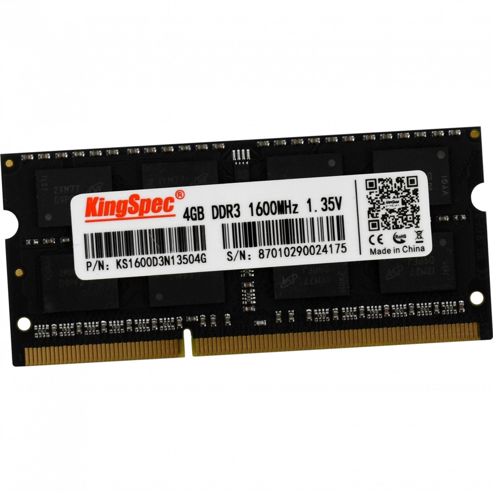 ОЗУ KingSpec 4 ГБ KS1600D3N13504G SO-DIMM, DDR3, 4 Гб, 1600 МГц — фото товара