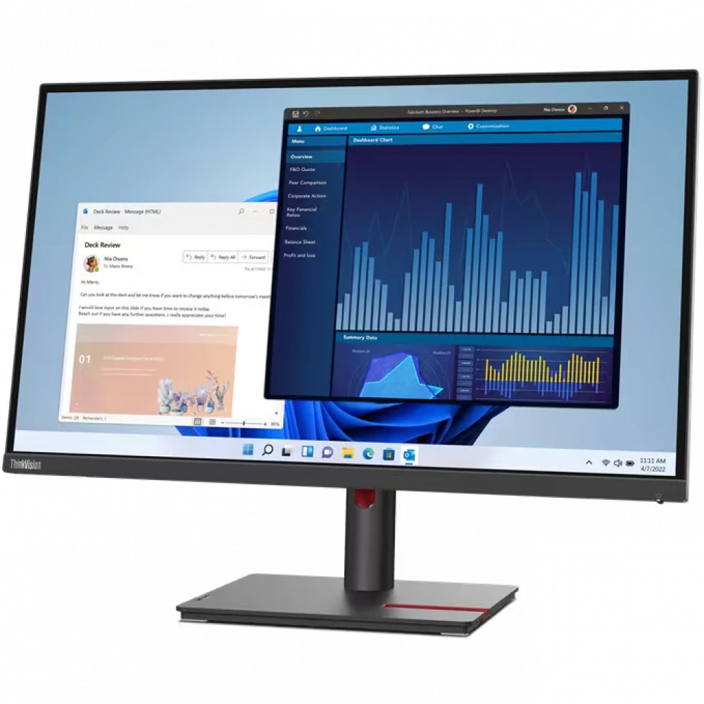 Монитор Lenovo ThinkVision T27p-30 63A9GAR1CB 27 ", IPS, 4K UHD 3840x2160 (16:9), 60 Гц - миниатюра 3