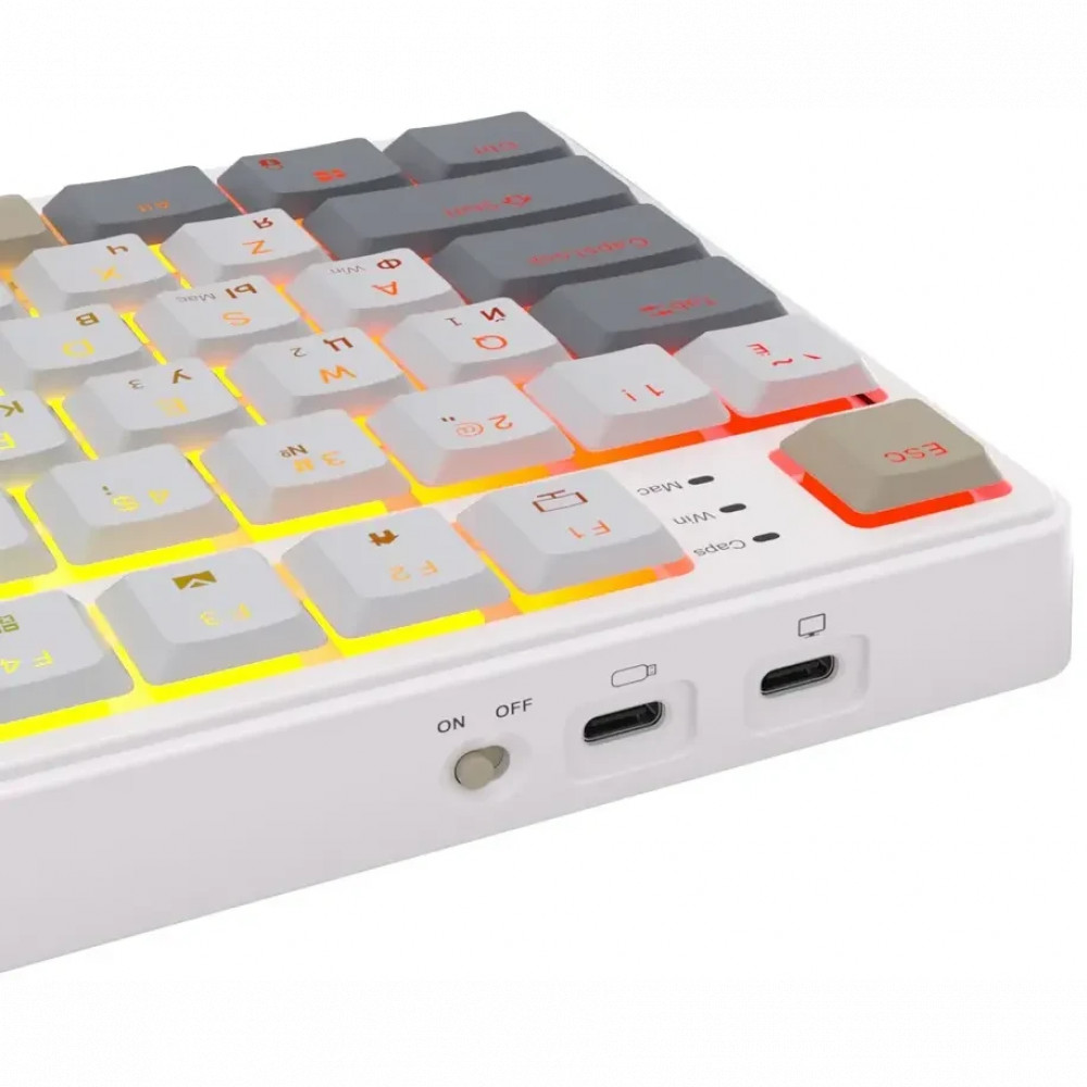 Клавиатура Royal Kludge N80 Pearly Dawn (Brown Switch) 6977576550670 Беспроводная, Bluetooth - миниатюра 7